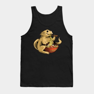 Bearded Dragon Eating Ramen Noodles Tank Top